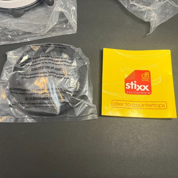 DFL Stixx Suctionware White 3 & 5 Quart Mixing Bowl Set w/ Concave Suction Base - Picture 3 of 5